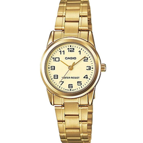 CASIO & VINTAGECasio LTP - V001G - 9BUDF Women's Gold - Tone Analog Watch – Champagne DialWATCHESEcecile