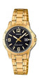 CASIO & VINTAGECasio LTP - V004G - 1BUDF Women's Gold - Tone Analog Watch – Black DialWATCHESEcecile