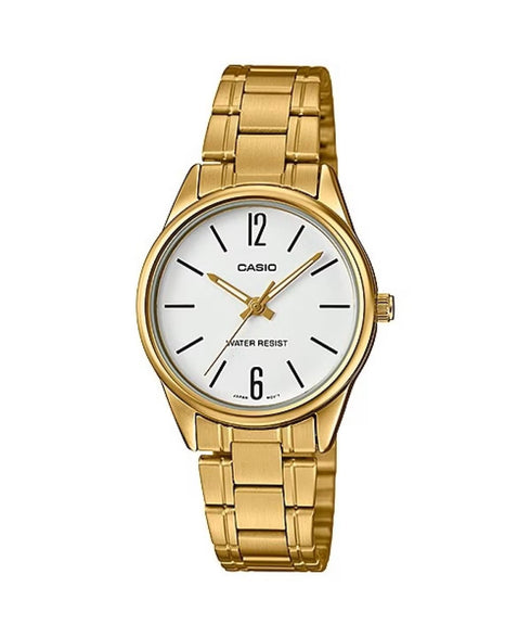CASIO & VINTAGECasio LTP - V005G - 7BUDF Women's Gold - Tone Stainless Steel Watch – White DialWATCHESEcecile