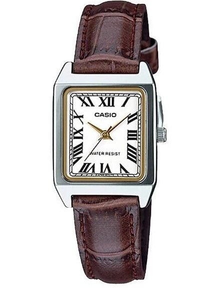 CASIO & VINTAGECasio LTP - V007L - 7B2UDF Women's Watch - White Dial, Brown Leather StrapWATCHESEcecile