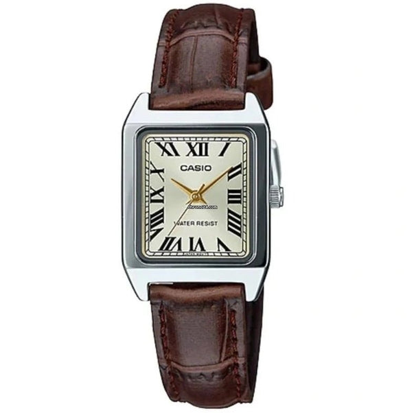 CASIO & VINTAGECasio LTP - V007L - 9BUDF Women's Watch - Champagne Dial, Brown Leather StrapWATCHESEcecile