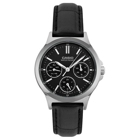 CASIO & VINTAGECasio LTP - V300L - 1AUDF Women's Quartz Watch - Black Dial, Leather BandWATCHESEcecile