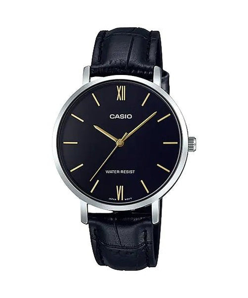 CASIO & VINTAGECasio LTP - VT01L - 1BUDF Women's Black Leather Watch – Black DialWATCHESEcecile
