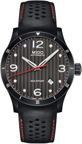MIDOMido Multifort M0254073606100 Automatic Men's Watch – Anthracite Dial, Black Leather StrapWATCHESEcecile
