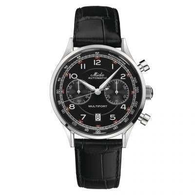 MIDOMido Multifort Patrimony Chronograph M040.427.16.052.00 - 42mm Stainless Steel Case, Black Dial, Leather StrapWATCHESEcecile