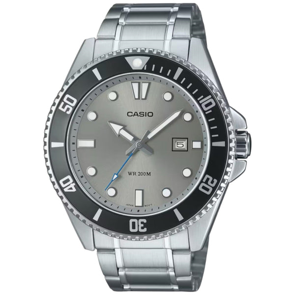 CASIO & VINTAGECasio MDV - 107D - 8AVDF Men's Analog Dive Watch - Gray Dial, Stainless Steel BraceletWATCHESEcecile