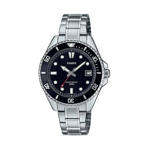 CASIO & VINTAGECasio MDV - 10D - 1A1VEF Men's Watch - Black Dial, Stainless Steel BraceletWATCHESEcecile