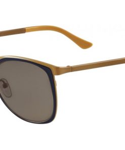 Marni CURVE ME102S 728 Women's Cat-Eye Sunglasses - Yellow and Blue Frame, Brown Lenses