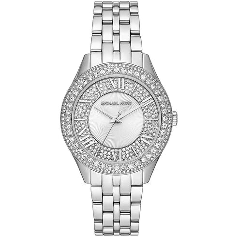 MICHAEL KORSMichael Kors MK4708 Women's Harlowe Silver - Tone Watch with Pavé Crystal BezelWATCHESEcecile