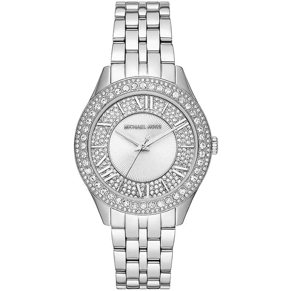 MICHAEL KORSMichael Kors MK4708 Women's Harlowe Silver - Tone Watch with Pavé Crystal BezelWATCHESEcecile