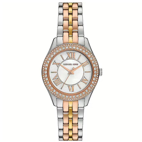 MICHAEL KORSMichael Kors MK4846 Women's Mini Harlowe Pavé Tri - Tone WatchWATCHESEcecile