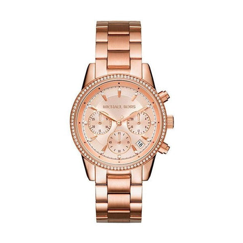 MICHAEL KORSMichael Kors MK6357 Women's Ritz Rose Gold - Tone Chronograph WatchWATCHESEcecile