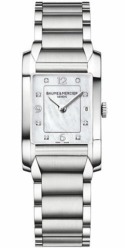 BAUME&MERCIERBaume & Mercier Hampton MOA10050 Women's Quartz Watch - Mother - of - Pearl Dial, Diamond Hour Markers, Stainless Steel BraceletWATCHESEcecile
