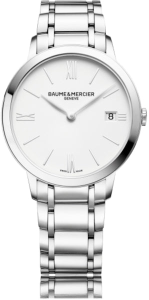 BAUME&MERCIERBaume & Mercier Classima MOA10356 Women's Quartz Watch - 36.5mm Stainless Steel Case, White Dial, Roman Numerals, Date Display, Stainless Steel BracelWATCHESEcecile
