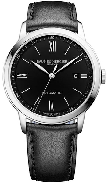 BAUME&MERCIERBaume & Mercier Classima MOA10453 Men's Automatic Watch - 42mm Stainless Steel Case, Black Dial, Black Alligator Leather StrapWATCHESEcecile