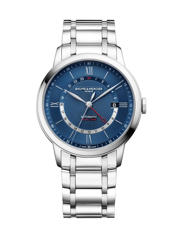 BAUME&MERCIERBaume & Mercier Classima MOA10483 Dual Time 42mm Men's Watch - Blue DialWATCHESEcecile