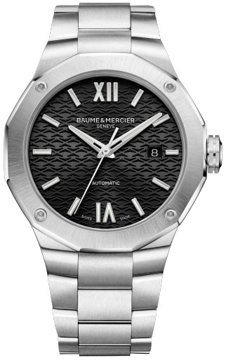 BAUME&MERCIERBaume & Mercier Riviera MOA10621 Men's Automatic Watch – 42mm Stainless Steel Case, Black Dial, Date Display, Stainless Steel BraceletWATCHESEcecile