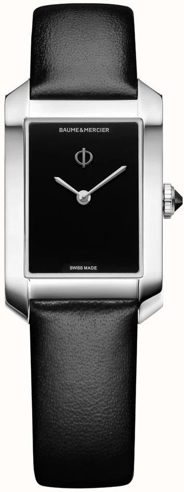 BAUME&MERCIERBaume & Mercier Hampton Women's Quartz Watch M0A10760 – 35 x 22 mm Stainless Steel Case, Black Lacquered Dial, Black Calfskin StrapWATCHESEcecile