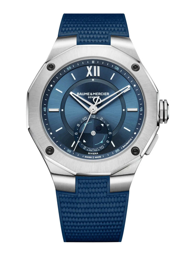 BAUME&MERCIERBaume & Mercier Riviera 10761 Limited Edition Men's Watch – 43mm Stainless Steel Case, Blue Dial, Automatic Baumatic Movement, Tideograph FunctionWATCHESEcecile