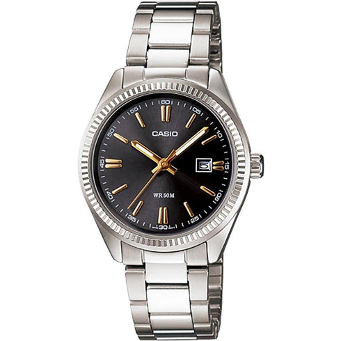CASIO & VINTAGECasio MTP - 1302D - 1A2VDF Men's Analog Watch – Black Dial with Stainless Steel BraceletWATCHESEcecile