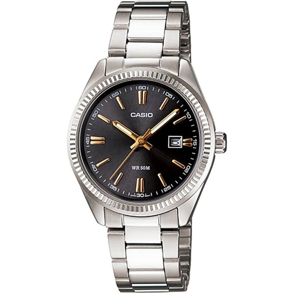 CASIO & VINTAGECasio MTP - 1302D - 1A2VDF Men's Analog Watch – Black Dial with Stainless Steel BraceletWATCHESEcecile