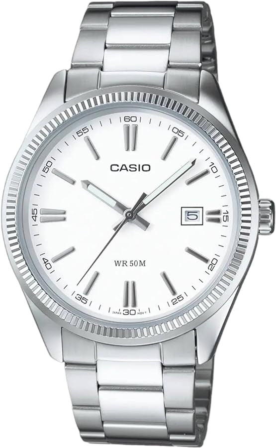 CASIO & VINTAGECasio MTP - 1302D - 7A1VDF Men's Analog Watch – White Dial with Stainless Steel BraceletWATCHESEcecile