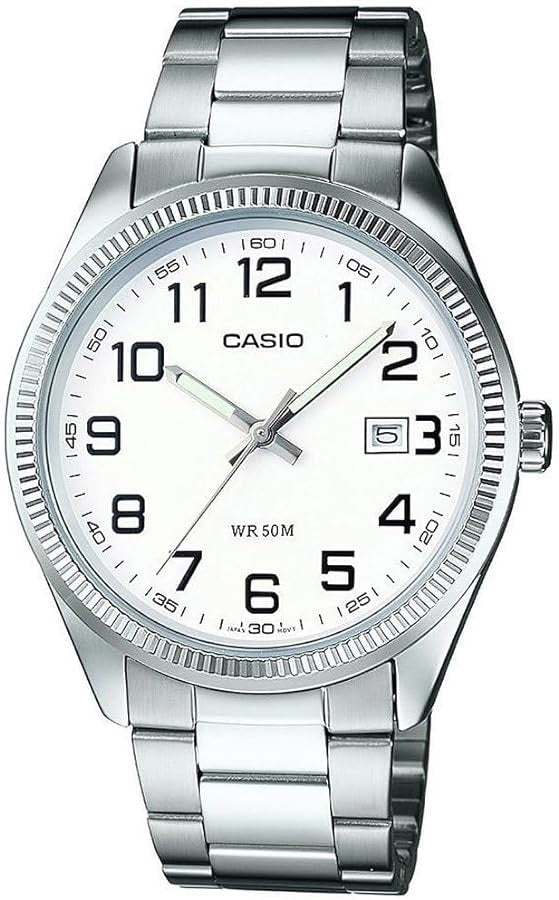 CASIO & VINTAGECasio MTP - 1302D - 7BVDF Men's Analog Watch – White Dial with Stainless Steel BraceletWATCHESEcecile