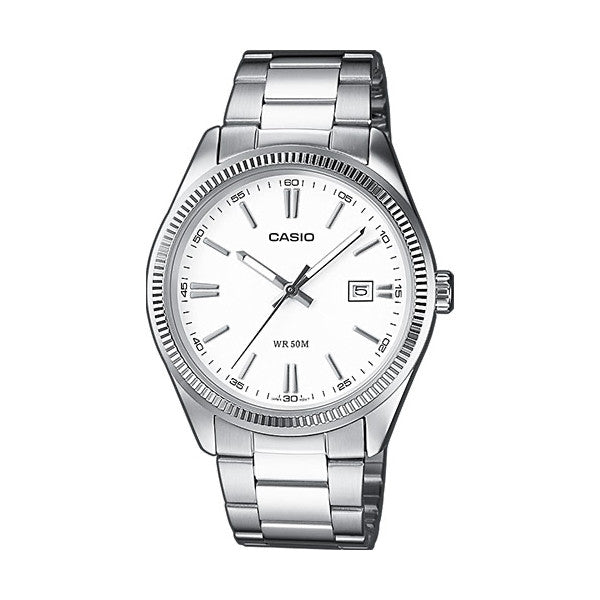 CASIO & VINTAGECasio MTP - 1302PD - 7A1VEF Men's Watch - White Dial, Stainless Steel BandWATCHESEcecile