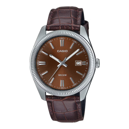 CASIO & VINTAGECasio MTP - 1302PL - 5AVEF Men's Analog Watch – Brown Dial, Leather StrapWATCHESEcecile