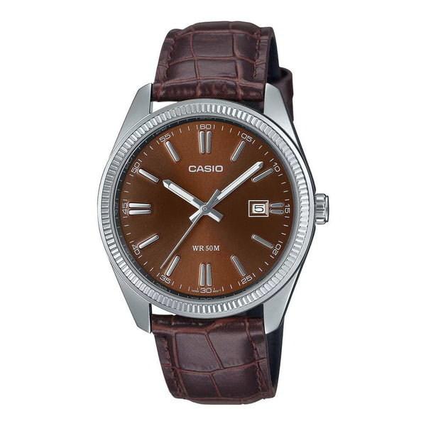 CASIO & VINTAGECasio MTP - 1302PL - 5AVEF Men's Analog Watch – Brown Dial, Leather StrapWATCHESEcecile