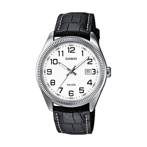 CASIO & VINTAGECasio MTP - 1302PL - 7BVEF Men's Analog Watch – White Dial with Genuine Leather BandWATCHESEcecile
