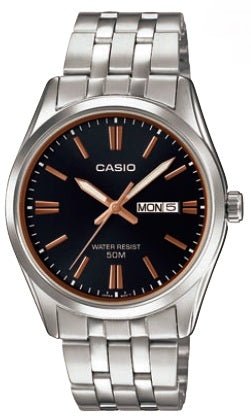CASIO & VINTAGECasio MTP - 1335D - 1A2VDF Men's Watch - Black Dial, Stainless Steel BandWATCHESEcecile