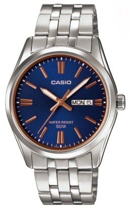 CASIO & VINTAGECasio MTP - 1335D - 2A2VDF Men's Watch - Blue Dial, Stainless Steel BandWATCHESEcecile