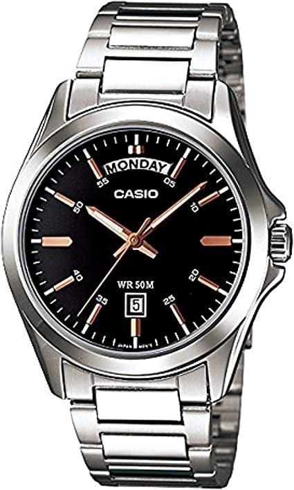 CASIO & VINTAGECasio MTP - 1370D - 1A2VDF Men's Watch – 39.8mm Stainless Steel, Black Dial, Day - Date DisplayWATCHESEcecile