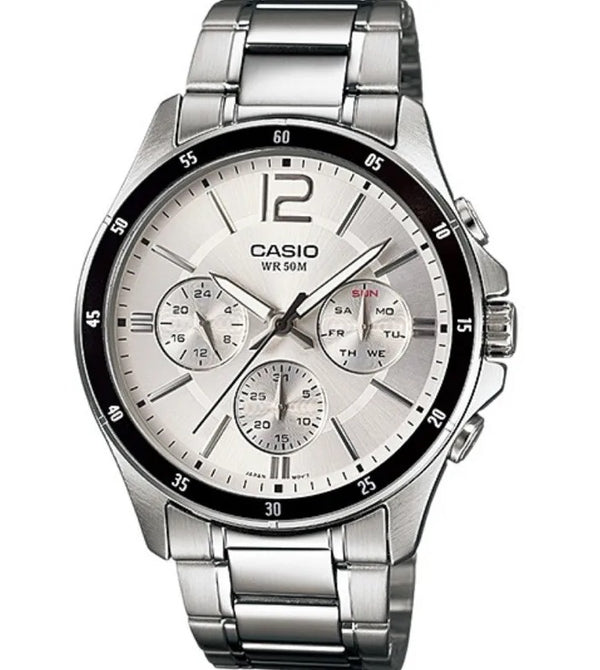 CASIO & VINTAGECasio MTP - 1374D - 7AVDF Men's Watch - Silver Dial, Stainless Steel BraceletWATCHESEcecile