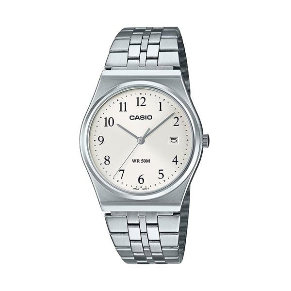 CASIO & VINTAGECasio MTP - B145D - 7BVEF Men's Watch - White Dial, Stainless Steel BraceletWATCHESEcecile