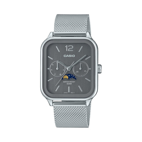 CASIO & VINTAGECasio MTP - M305M - 8AVER Men's Analog Watch - Stainless Steel Mesh Band, Gray DialWATCHESEcecile