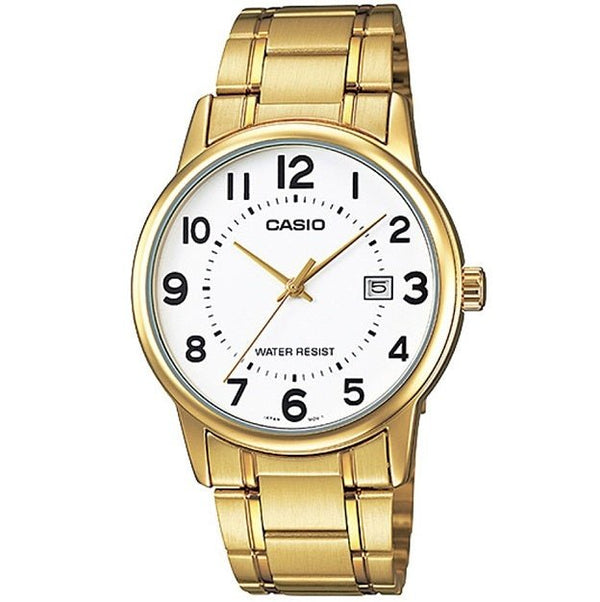 CASIO & VINTAGECasio MTP - V002G - 7B2UDF Men's Gold - Tone Analog Watch – White DialWATCHESEcecile