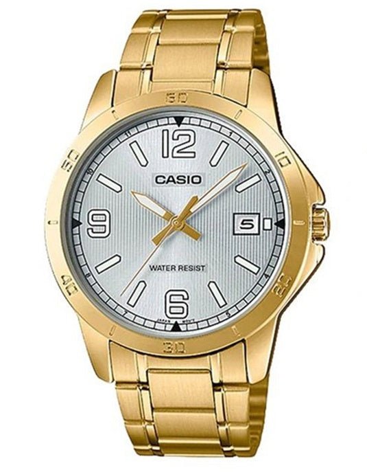 CASIO & VINTAGECasio MTP - V004G - 7B2UDF Men's Gold - Tone Analog Watch – Silver DialWATCHESEcecile