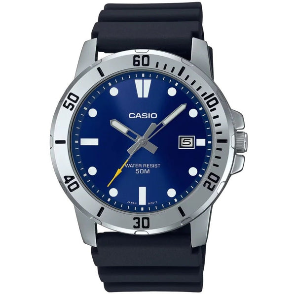 CASIO & VINTAGECasio MTP - VD01 - 2EVUDF Men's Watch - Blue Dial, Leather StrapWATCHESEcecile