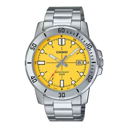 CASIO & VINTAGECasio MTP - VD01D - 9EVUDF Men's Analog Watch – Gold Dial with Stainless Steel BraceletWATCHESEcecile