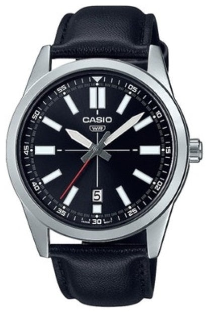 CASIO & VINTAGECasio MTP - VD02L - 1EUDF Men's Black Leather Watch – Black DialWATCHESEcecile
