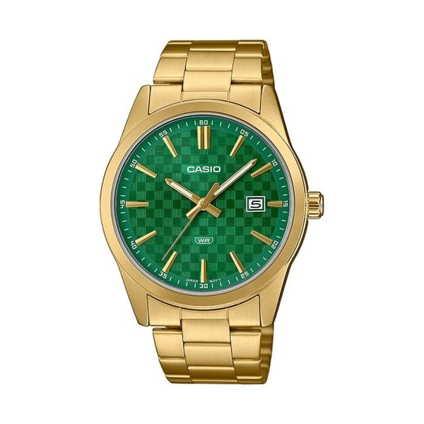 CASIO & VINTAGECasio MTP - VD03G - 3AUDF Men's Analog Watch – Green Dial, Gold - Tone Stainless Steel BraceletWATCHESEcecile