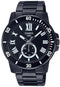 CASIO & VINTAGECasio MTP - VD200B - 1BUDF Men's Watch - Black Dial, Stainless Steel BraceletWATCHESEcecile