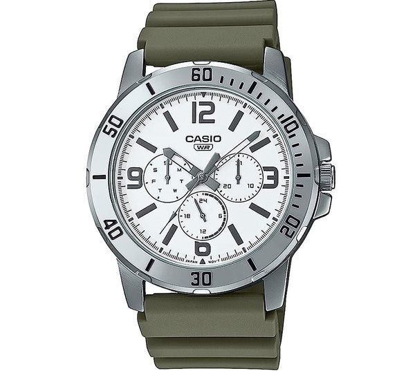 CASIO & VINTAGECasio MTP - VD300 - 3BUDF Men's Green Dial Resin Strap WatchWATCHESEcecile