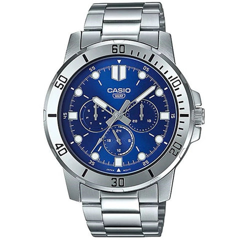 CASIO & VINTAGECasio MTP - VD300D - 2EUDF Men's Stainless Steel Watch – Blue DialWATCHESEcecile