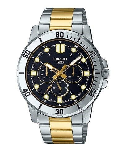 CASIO & VINTAGECasio MTP - VD300SG - 1EUDF Men's Two - Tone Stainless Steel Watch – Black DialWATCHESEcecile