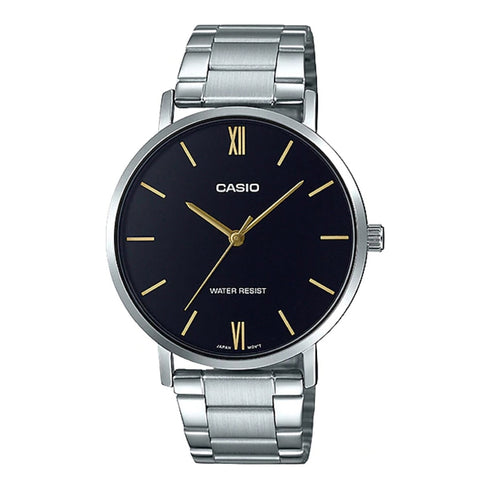 CASIO & VINTAGECasio MTP - VT01D - 1BUDF Men's Stainless Steel Watch – Black DialWATCHESEcecile