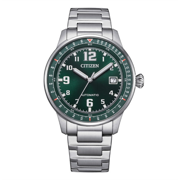 CITIZENCitizen NJ0190 - 51X Automatic Men's Watch - Green Dial, Stainless Steel BraceletWATCHESEcecile