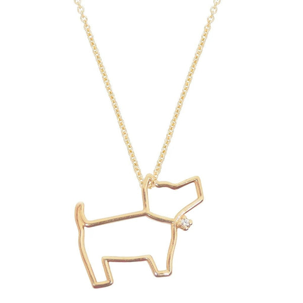 ALIITAAliita NRPU50001AYG09K Perrito Brillante Necklace – 9kt Gold, Diamond, 45cmBIJOUXEcecile